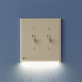thumbnail image 1 of 2 Pack - SnapPower SwitchLight [for Double-Gang Light Switches] - Light Switch Wall Plate with Built-in LED Night Lights - Bright/Dim/Off Options - Auto On/Off Sensor - (Toggle, Ivory), 1 of 6