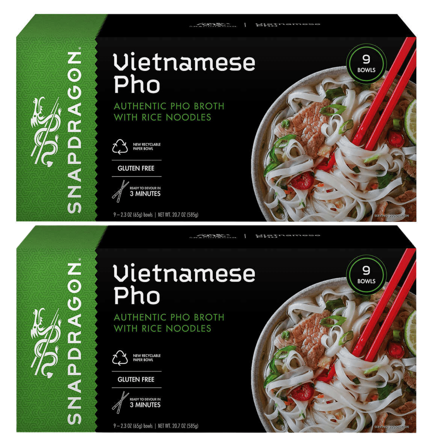 2 Pack Snapdragon Vietnamese Pho Bowls, 2.3 oz, 9 Count