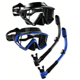 thumbnail image 1 of AEGEND 2 Pack Snorkeling Gear for Adults, Diving Mask with Anti-Leak Dry-Top Snorkel Set, Anti-Fog Panoramic Wide View with Mesh Bag for Swimming Travel, Black & Navy Blue, 1 of 8
