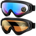 thumbnail image 1 of 2-Pack Snow Ski Goggles, Snowboard Goggles for Men, Women, Youth, Kids, Boys or Girls, 1 of 10