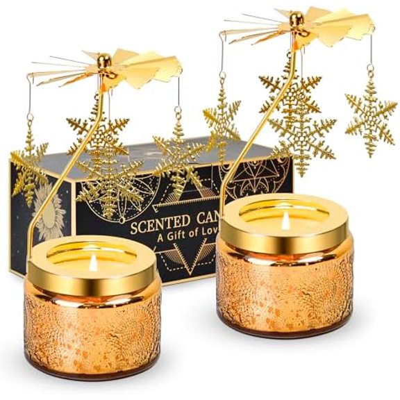 2 Pack Snowflakes Scented Candle Gift for Women - Unique Birthday, Mother, Best Friend, Sisters - Ideal for Christmas, Mother's Day, Valentine's Day, and Mor
