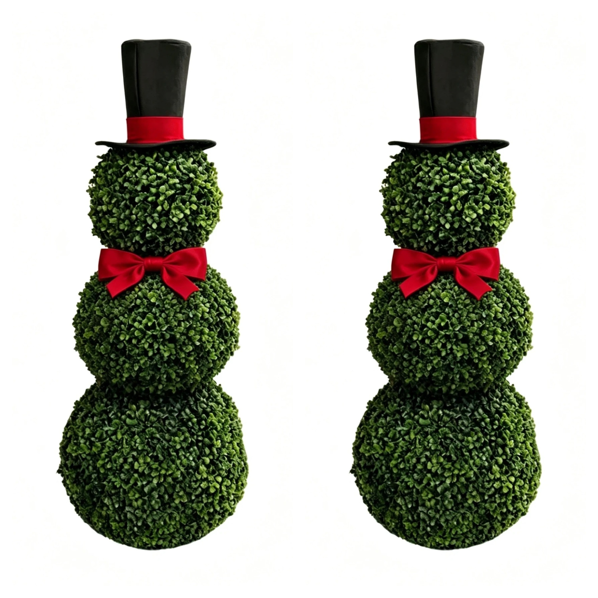 2 Pack Snowman Topiary Christmas Decoration Artificial Boxwood Snowman Tree Christmas Decor Indoor Outdoor 32: Key Details Before Checkout