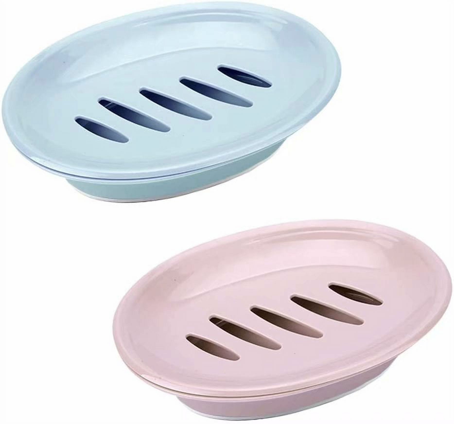 2 Pack Soap Dish, Bathroom Soap Dishes Dish Holder Saver Tray Case for