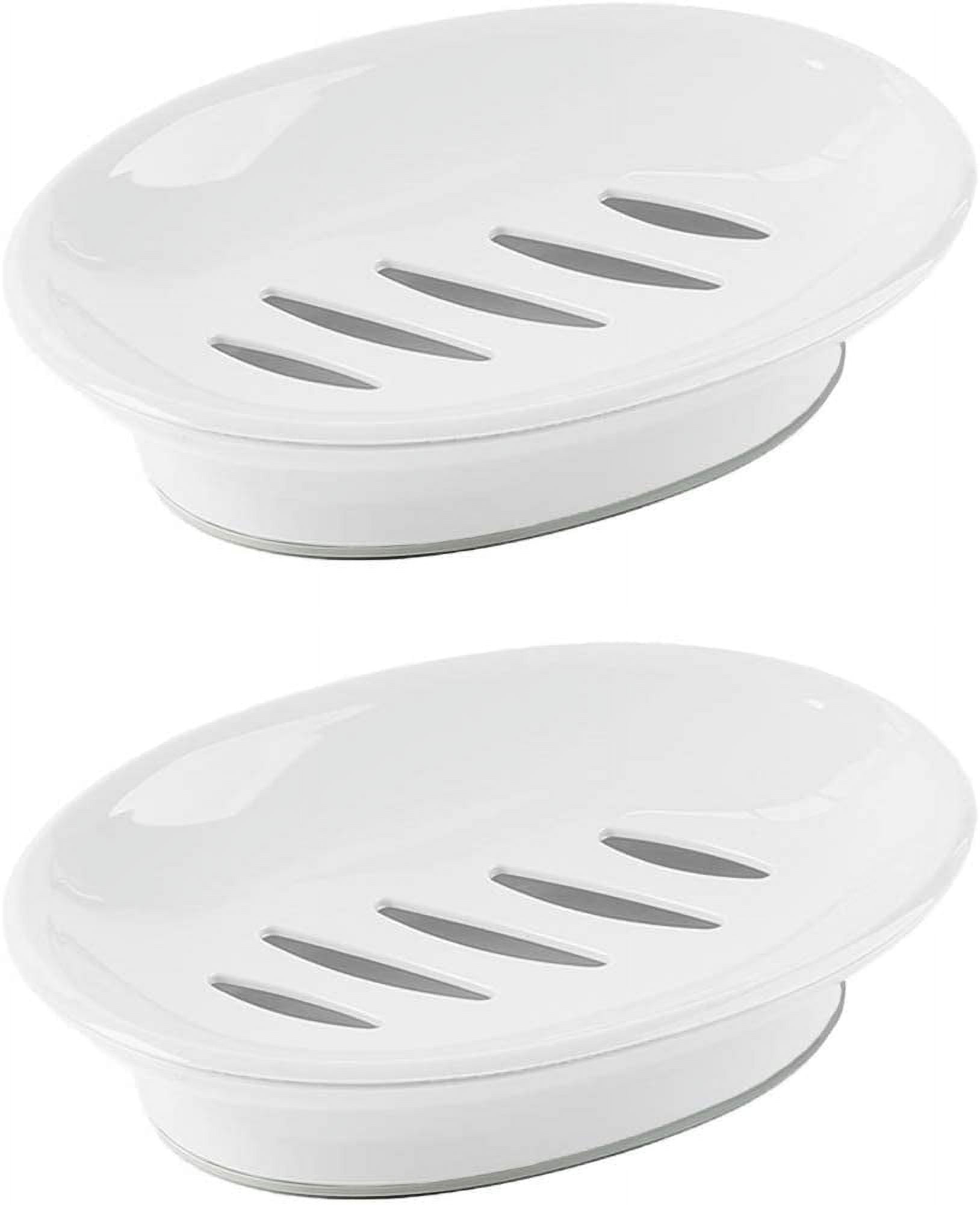 2-Pack Soap Dish with Drain Soap Holder Easy Cleaning Soap Saver Dry ...