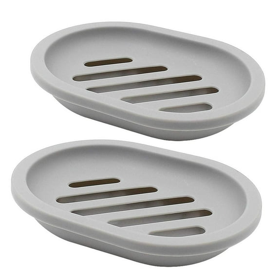2-Pack Soap Dish with Drain Soap Holder Easy Cleaning Mushy Soap Tray for Shower Bathroom Kitchen