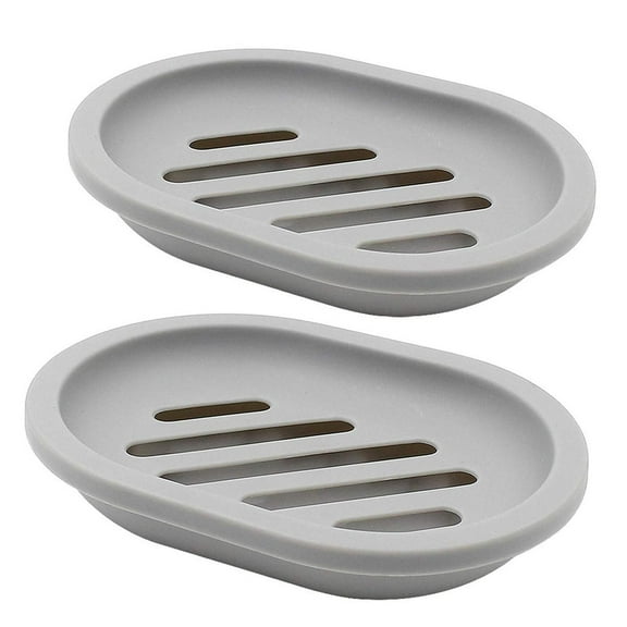 2-Pack Soap Dish with Drain Soap Holder, Soap Holder, Easy Cleaning Plastic Soap Tray for Shower Bathroom Kitchen