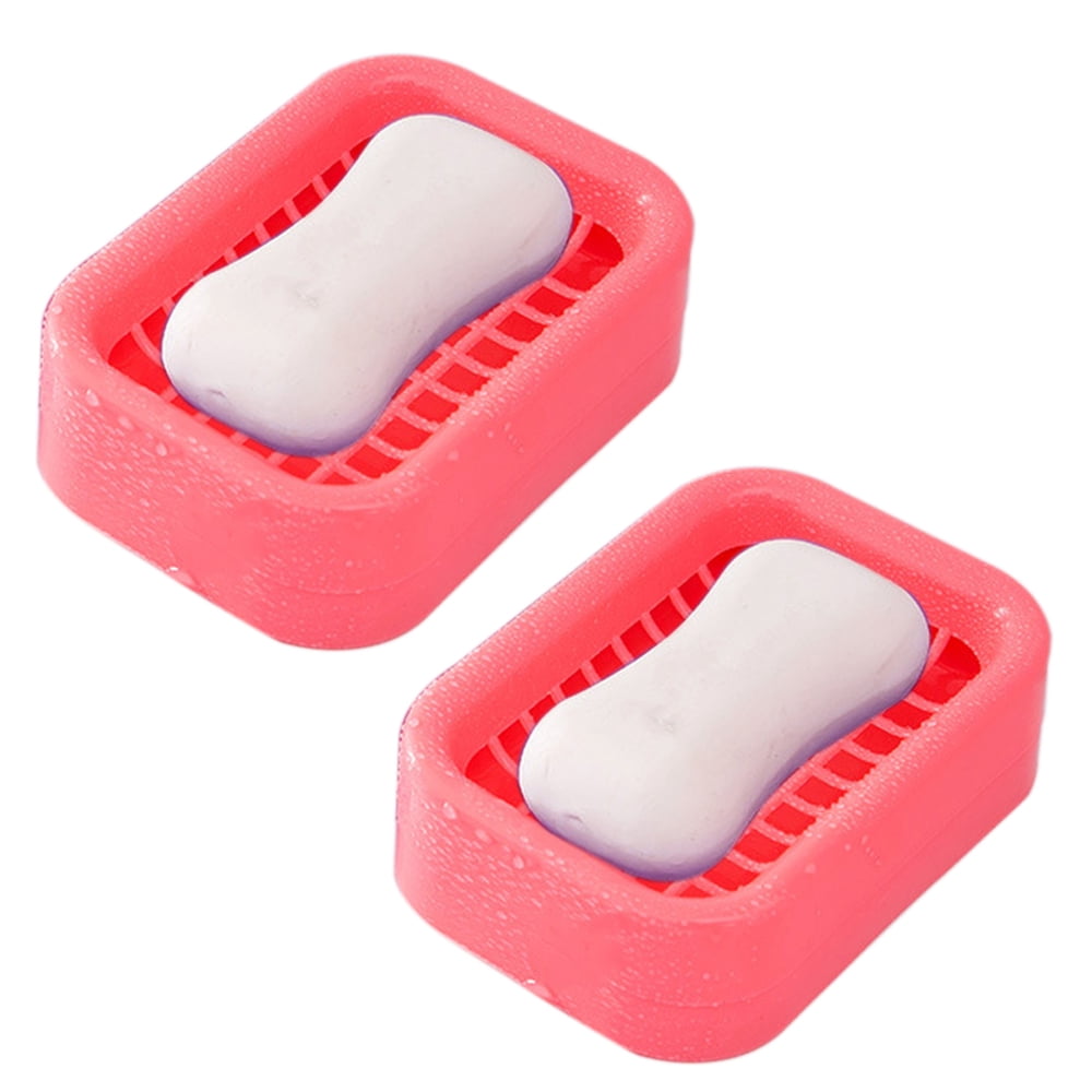 FEIDOL 2-Pack Soap Dish With Drainage - Oval Grey ABS Plastic Holder For Bathroom Or Kitchen (Keeps Soap Dry) - View #9