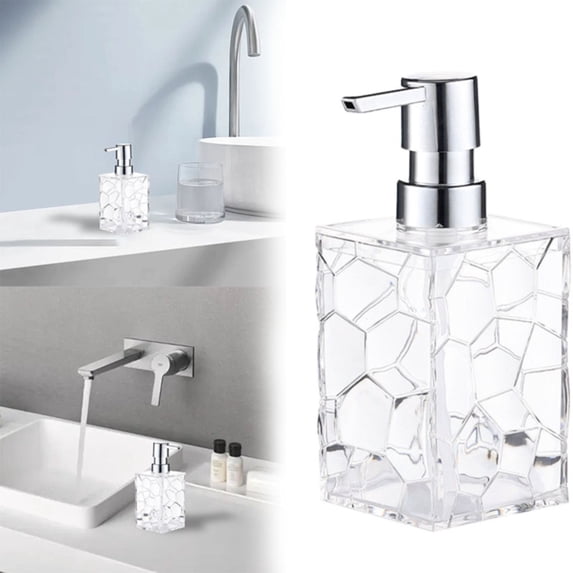 2 Pack Soap Dispenser Acrylic Plastic, Hand Soap Lotion Pump Bottle Set For Bathroom Decor Kitchen College Dorm