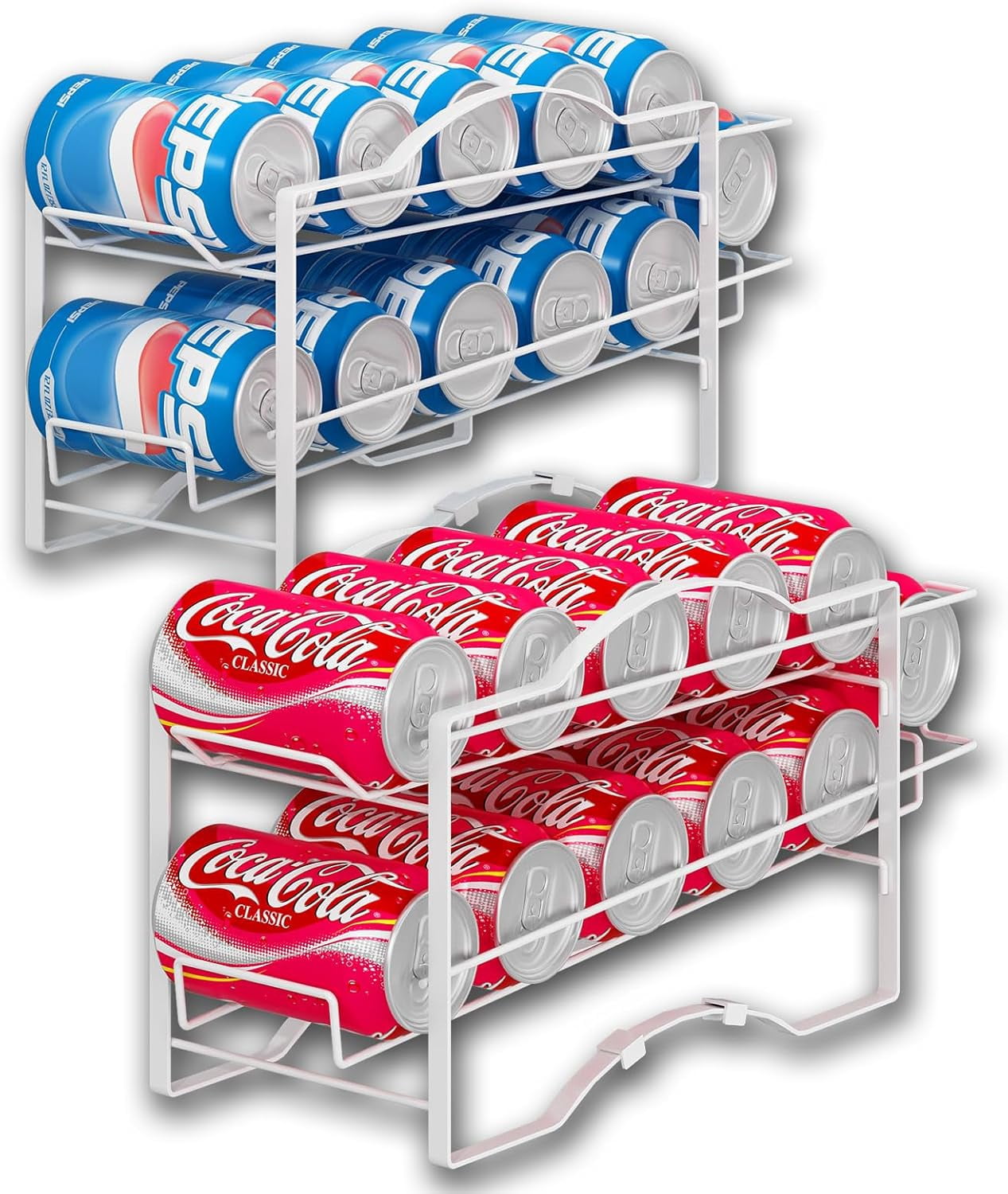 Soda Box Rack 2 Pack Soda Can Organizer Rack for Pantry, Stackable Beverage Soda Can ...