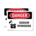 thumbnail image 1 of (2 Pack) Sodium Hydroxide OSHA Danger Sign 10 Inch X 7 Inch Indoor / Outdoor Rust-Free Aluminum Metal Signs for Workplace, Workshop, and Construction Site, Made in the USA, 1 of 8