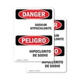 thumbnail image 1 of (2 Pack) Sodium Hypochlorite-Hipoclorito De Sodio OSHA Danger Sign, 1 of 7