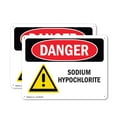 thumbnail image 1 of (2 Pack) Sodium Hypochlorite OSHA Danger Sign 10 Inch X 7 Inch Plastic Sign, Weather Resistant, UV Protected for Workplace, Business, and Construction Site, Made in the USA, 1 of 8