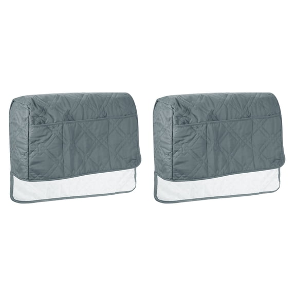 2 Pack Sofa Armrest Organizer Non-Slip Armchair Caddy Waterproof Couch Armrest Cover for Magazines Grey