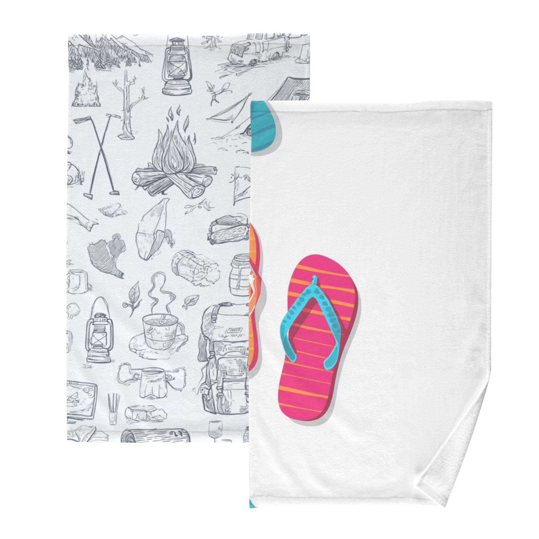 Absorbent Designs 2-Pack Soft 100% Cotton & Highly Absorbent Bath Towel 2 Defferent ...