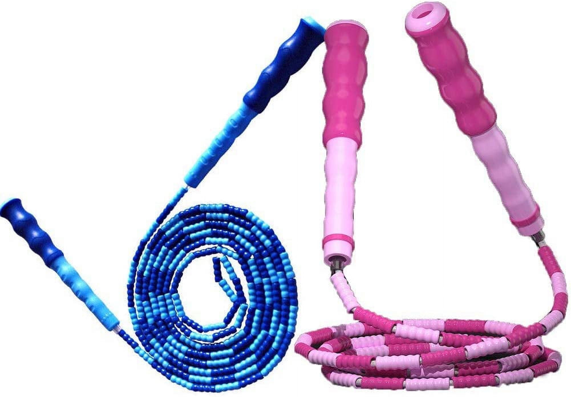 2 Pack Soft Beaded Skipping Rope Adjustable Tangle-Free for Keeping Fit ...