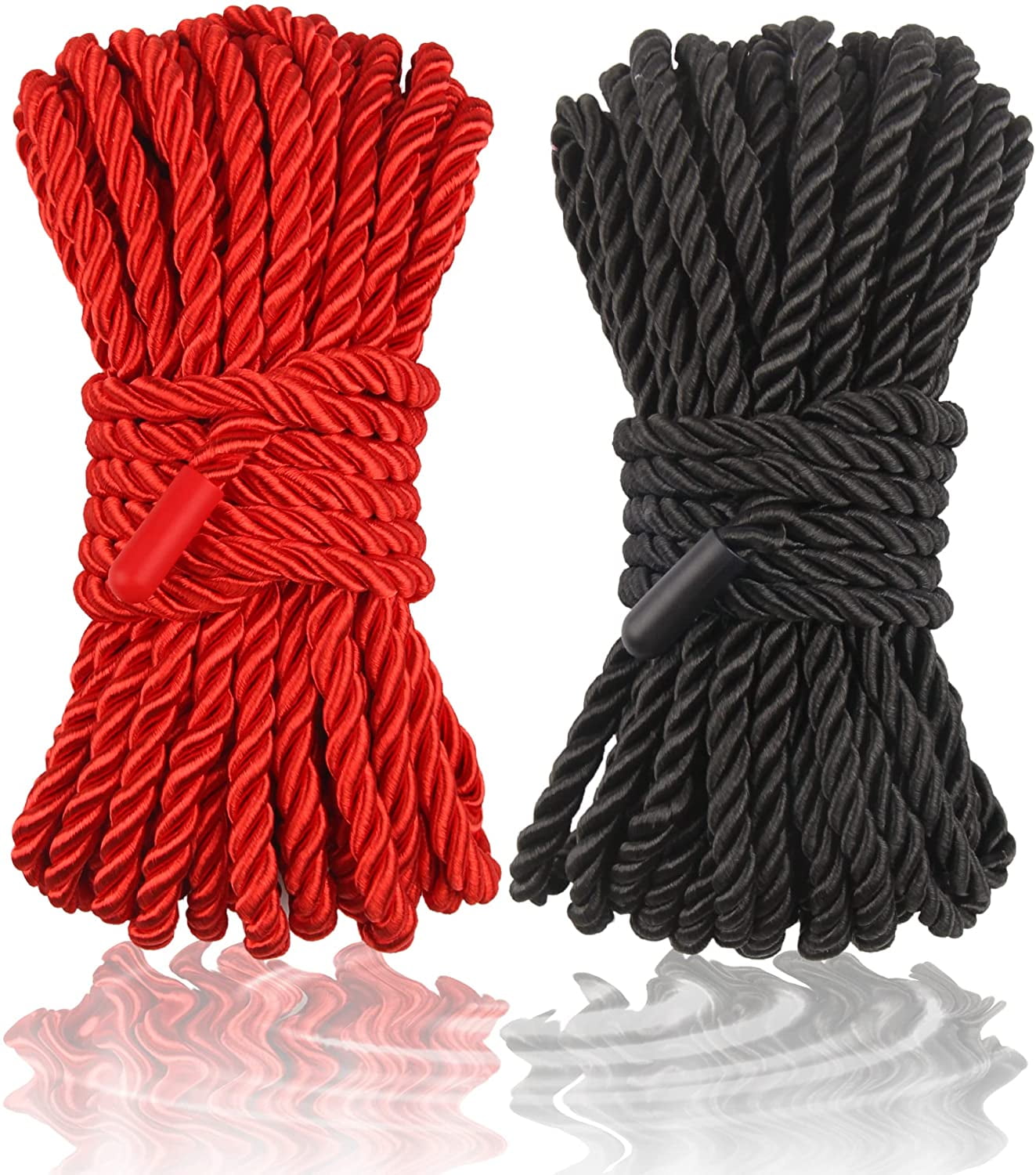 2-Pack Soft Braided Twisted Silk Rope Durable Thick Rope Skin Friendly  Smooth Rope 10 Meters/32 Feet 8MM Multipurpose Protecting Ending Decorative