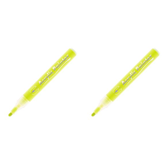 2 Pack Soft Brush Tip Acrylic Paint Marker Pens, Water-Based Washable Markers Classroom Essentials Multi-Surface Rock Canvas Paper Drawing Sketching Doodle Highlighter Art Supplies, 10ml, Yellow
