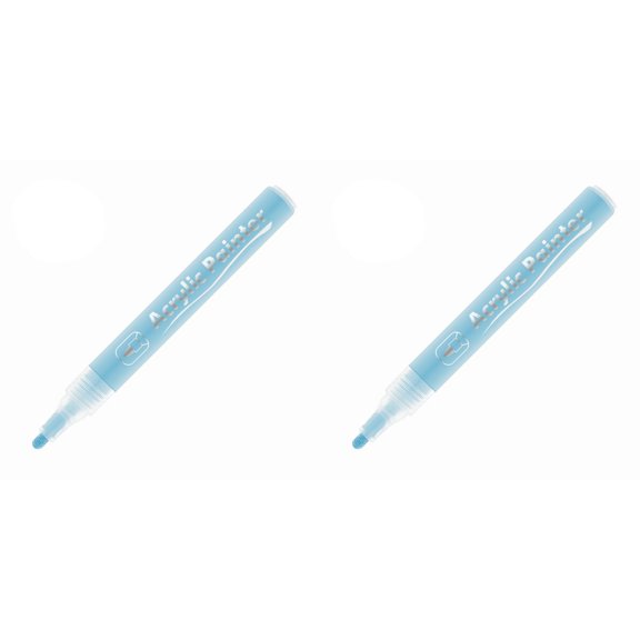 2 Pack Soft Brush Tip Acrylic Paint Marker Pens, Water-Based Washable Markers Classroom Essentials Multi-Surface Rock Canvas Paper Drawing Sketching Doodle Highlighter Art Supplies, 10ml, Blue