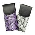 thumbnail image 1 of 2 Pack Soft Eyeglass Case With Velcro Flap, Slip In Glasses Holder For Women In Faux Snake Skin, Purple & Gray, 1 of 3