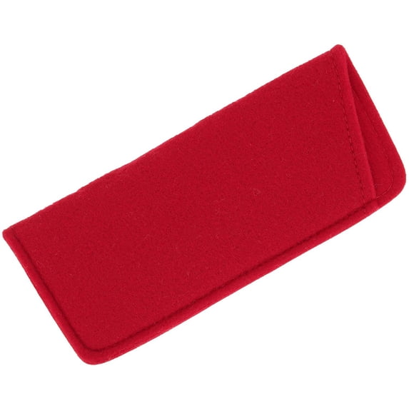 2 Pack Soft Felt Eyeglass Slip Cases, Fits Small To Medium Glasses, Olive & Red