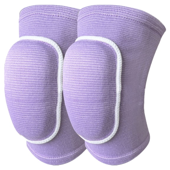 2 Pack Soft Foam Padded Knee Pads Breathable Polyester Shock Absorbing Sports Knee Protector For Volleyball Yoga Running Climbing(M-Purple-15X24X3Cm)