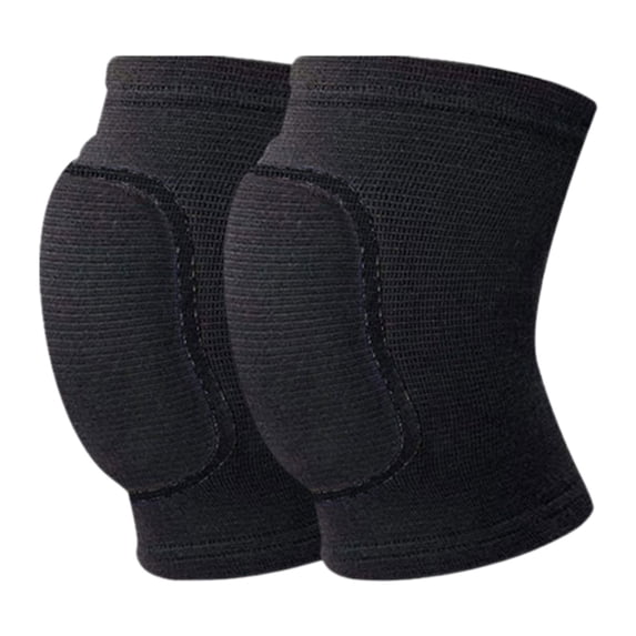 2 Pack Soft Foam Padded Knee Pads Breathable Polyester Shock Absorbing Sports Knee Protector For Volleyball Yoga Running Climbing(S-Black-15X24X3Cm)
