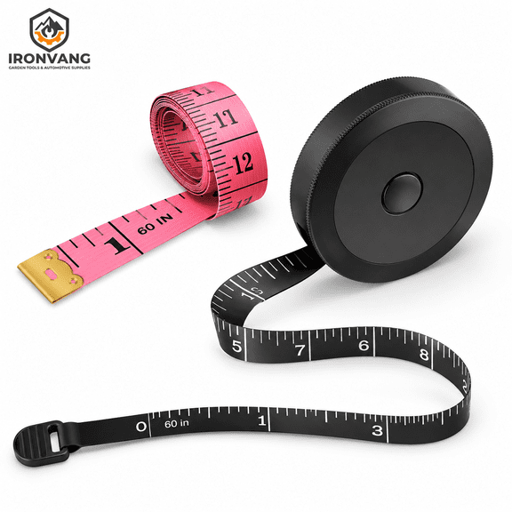 2 Pack Soft Measuring Tape Set, 60 Inch/150 cm Body Tape Measure with Retractable Black Tape and Pink Sewing Tape, Flexible Cloth Ruler for Tailoring, Body Measurements, Sewing, Crafts