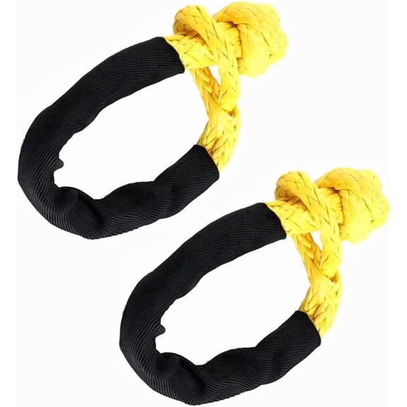 2 Pack Soft Shackle Recovery Kit 57000 Pounds Breaking Strength Yellow
