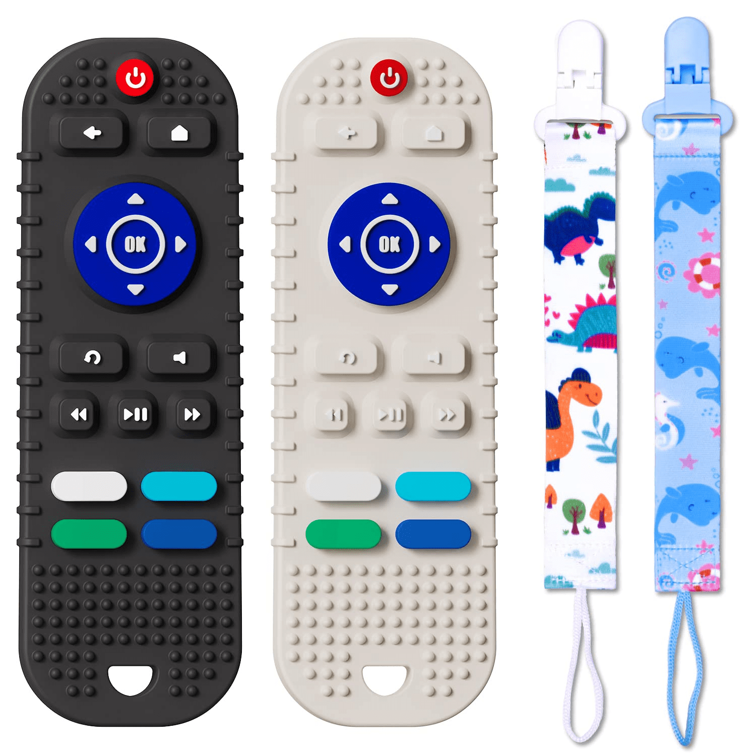 2 Pack Silicone Baby Teething Toys 6 12 Months Chew Toys Set Remote 2-pack-silicone-baby-teething-toys-6-12-months-chew-toys-set-remote