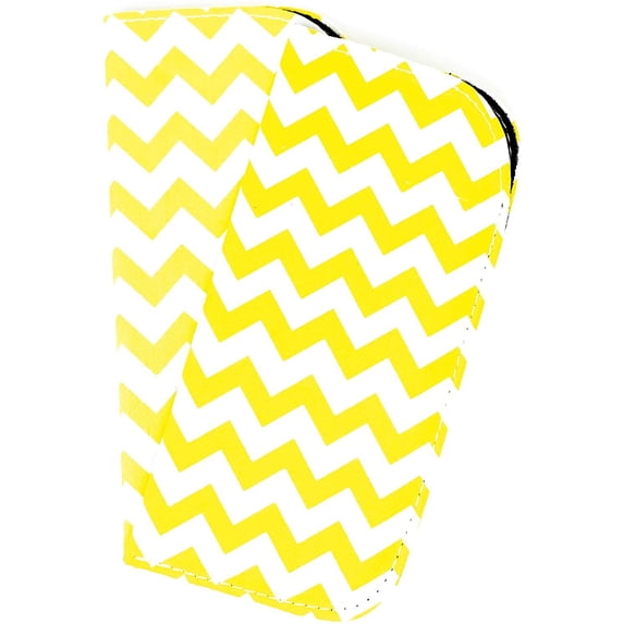 2 Pack Soft Slip In Eyeglass Case For Women And Men - Chevron Pattern in Yellow