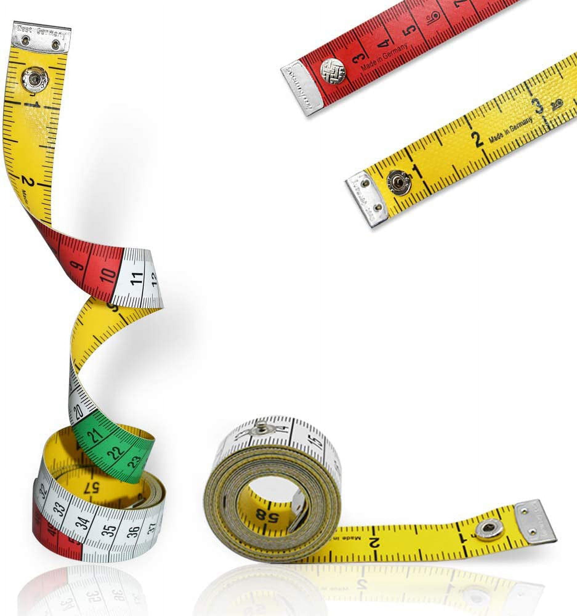 2 Pack Soft Tape Measure Double Scale 60-inch/150-cm for Tailor Sewing Body  Measuring Tape Double Scale Colorful with Snap Button