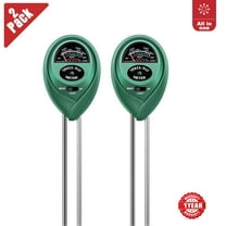 2 Pack Soil Sensor, 3 in 1 Moisture,Water, Light & pH Meter for Plants, Garden, No Batteries Required