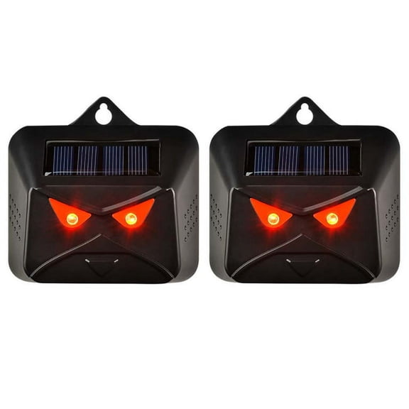 2 Pack Solar Animal Repeller Outdoor Solar Predator Deterrent Light Nocturnal Animal Repellent with Red Lights Coyote Repellent Devices Waterproof for Raccoon, Fox, Skunk from Yard Farm