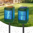 thumbnail image 1 of 2 Pack Solar Bug Zapper Outdoor, 4200V Electric Mosquito Zapper with USB-C Rechargeable, Waterproof Auto On/Off Fly Trap, Cordless Insect Killer for Patio Backyard Garden Camping, Green, 1 of 6