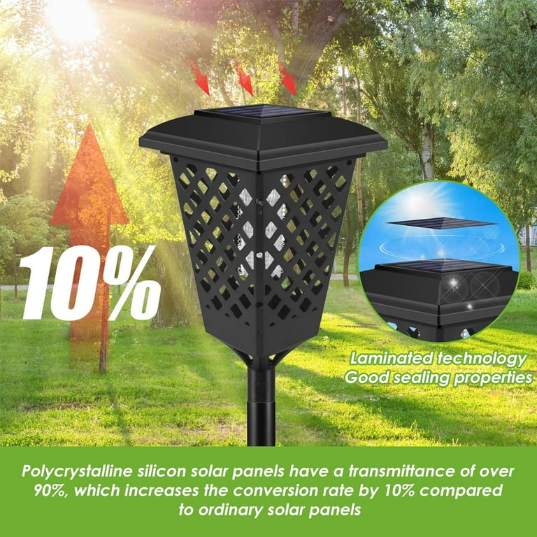 2 Pack Solar Bug Zapper Waterproof Outdoor Mosquito Exterminator Garden Light Combo