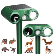 2 Pack Solar Cat Repellent for Gardens, Ultrasonic Animal Repeller with USB & Solar, Waterproof Cat Scarers for Gardens with Motion Sensor for Farm Squirrels Dogs Cats Foxes Birds