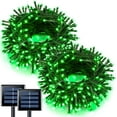 thumbnail image 1 of 2 Pack Solar Christmas Lights,320 LED 104.6ft Solar String Lights Outdoor Waterproof,8 Modes Solar Fairy Lights for Christmas Tree Halloween Gardens Party Xmas Outdoor(Green), 1 of 7
