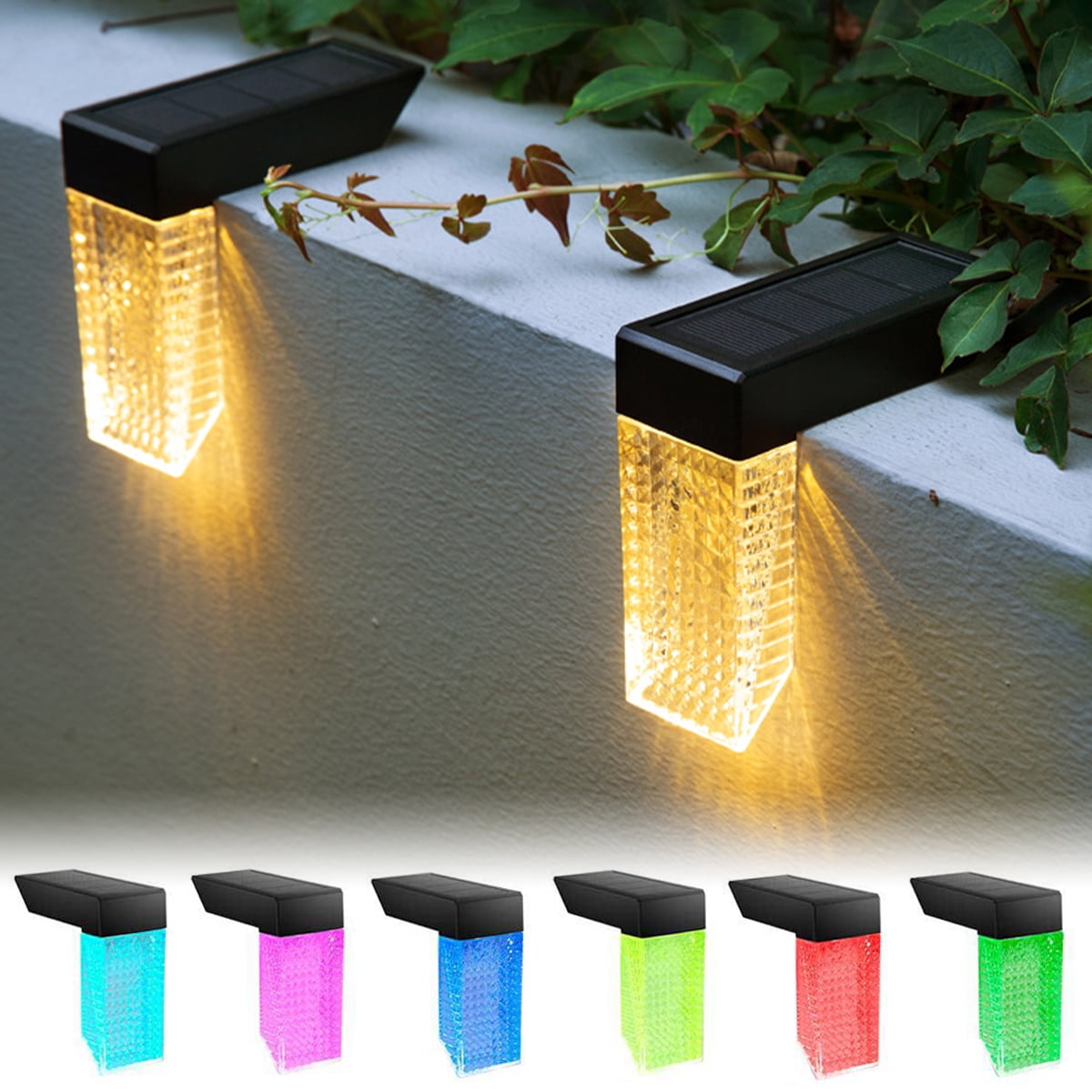 2 Pack Solar Deck Lights for Outdoor Solar Step LED Lights IP65