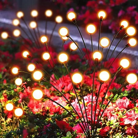 2 Pack of Solar Firefly Lights, 8LED Upgraded IP65 Waterproof Solar Pathway Light Outdoor Decorative Clearance for Patio Pathway Landscape Garden Yard