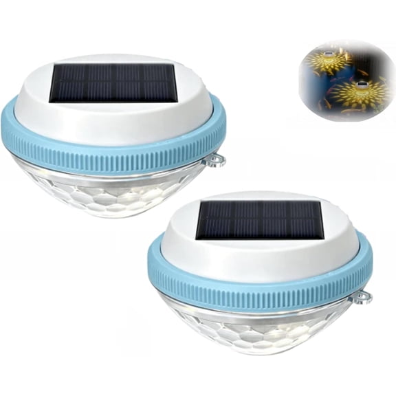 2 Pack Solar Floating Pool Lights, Auto On/Off LED Pool Lights that Float,Waterproof RGB & Warm Light Options for Inground Above Ground Pool, Pond, Garden, Patio