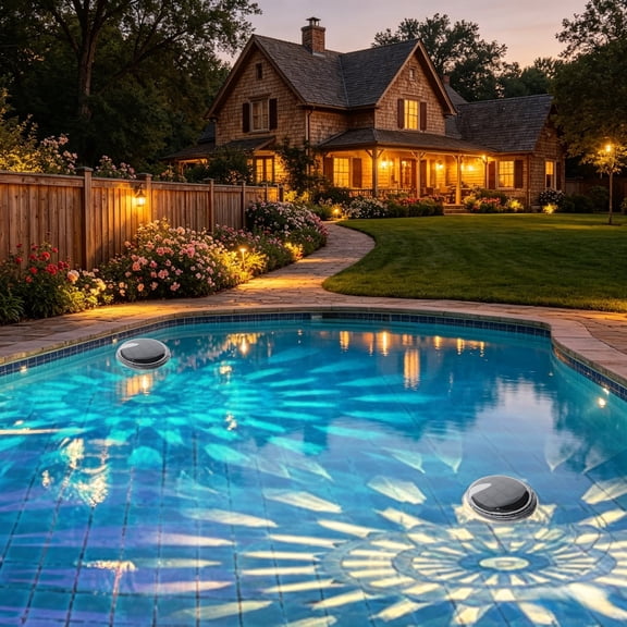 2-Pack Solar Floating Pool Lights LED Underwater Lamp, Waterproof Pattern Projection Decorative Lighting, For Swimming Pool Spa Pond Garden