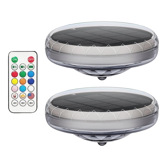 2 Pack Solar Floating Pool Lights Remote Controlled Led Waterproof Rgb Night Light for Backyard Swimming Pools Hot Tubs Garden Decor B One Size
