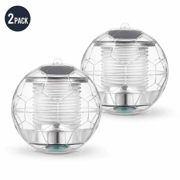 2 Pack Solar Floating Pool Lights, Waterproof LED Globe Light with Hanging Hole, Color-Changing Landscape Night Lamp Decor for Outdoor Pond Garden Swimming Pool Patio