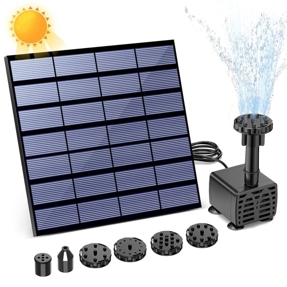 2 Pack Solar Fountain, Floating Solar Bird Bath Water Fountain Pump for Bird Bath, Garden, Small Pond, Pool, Fish Tank, Swimming Pool, Outdoor