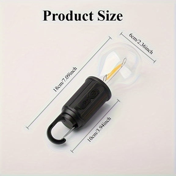 2 Pack Solar LED Camping Lights with Hooks, USB-C Rechargeable, 3 Light Modes High/Low/Strobe, Portable Tent Lamp for Backpacking Fishing Climbing Cycling Outdoor Activities