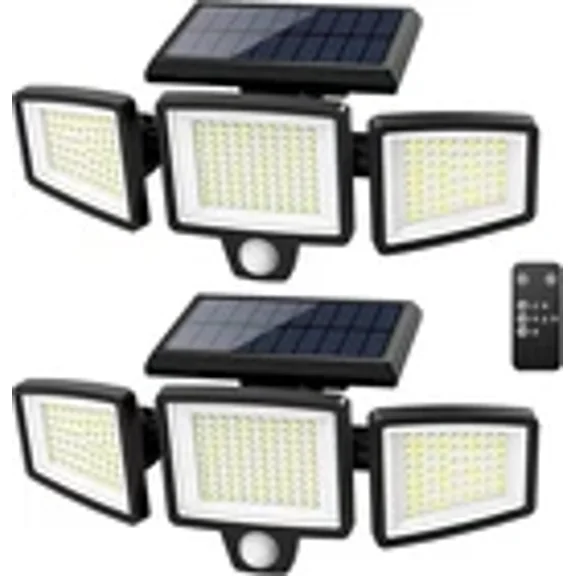 2 Pack Solar LED Motion Sensor Lights IP65 Waterproof Outdoor Security Wall