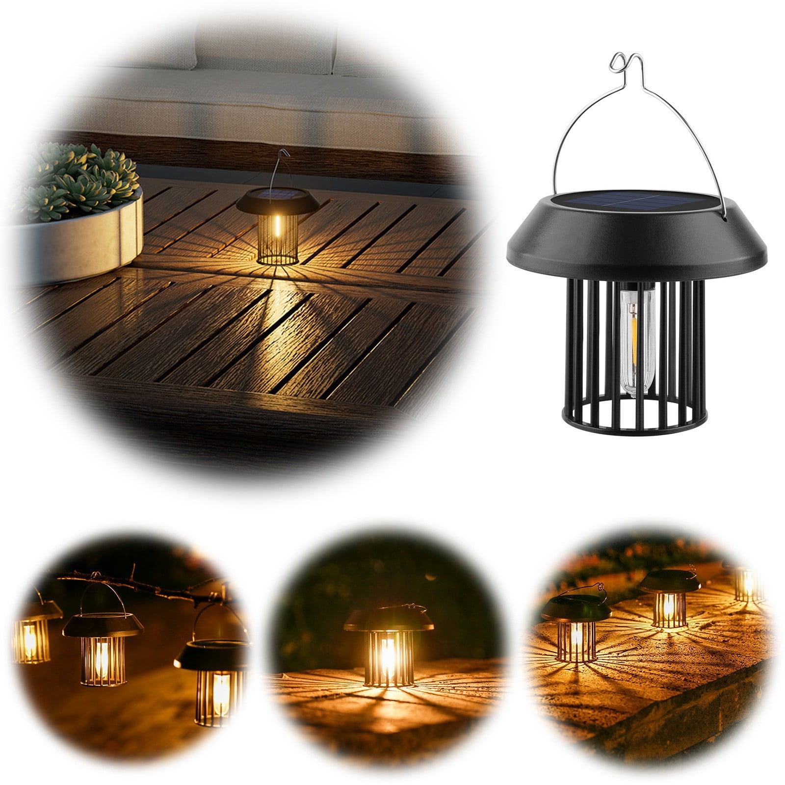 2 Pack Solar Lanterns Outdoor Waterproof, 2025 Upgraded Bright Hanging Solar Lights Outside Solar Powered Lanterns Lighting Led Garden Patio Yard Deco