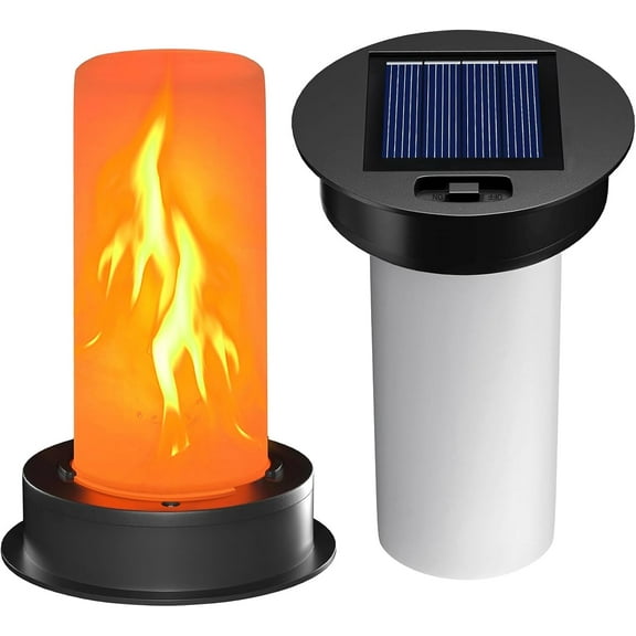 2 Pack Solar Light Replacement Top with Flickering Flame, Waterproof Solar Light Parts for Hot Air Balloon Lanterns (Fits 2.87 to 3.35 Inch Openings) Replacement Kit for Outdoor Decor Garden Patio