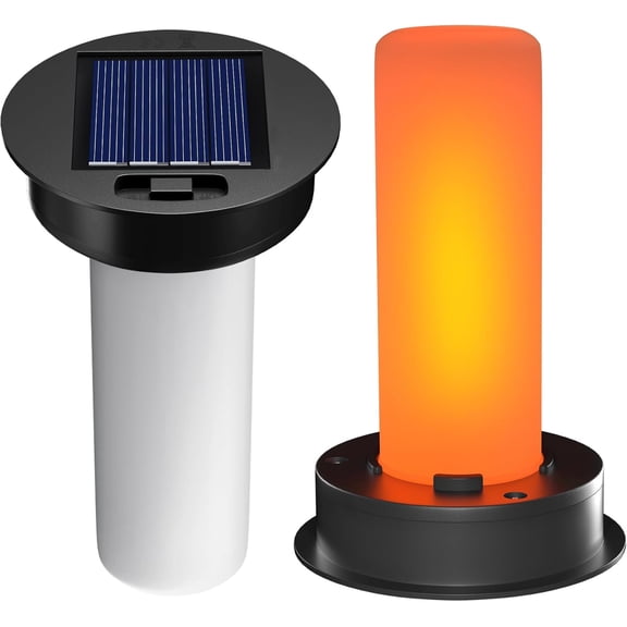 2 Pack Solar Light Replacement Tops with Flickering Flame, Waterproof LED Solar Light Parts for Hot Air Balloon Lanterns (Fits 2.87 to 3.35 Inch Openings), Outdoor Lantern Replacement Kit