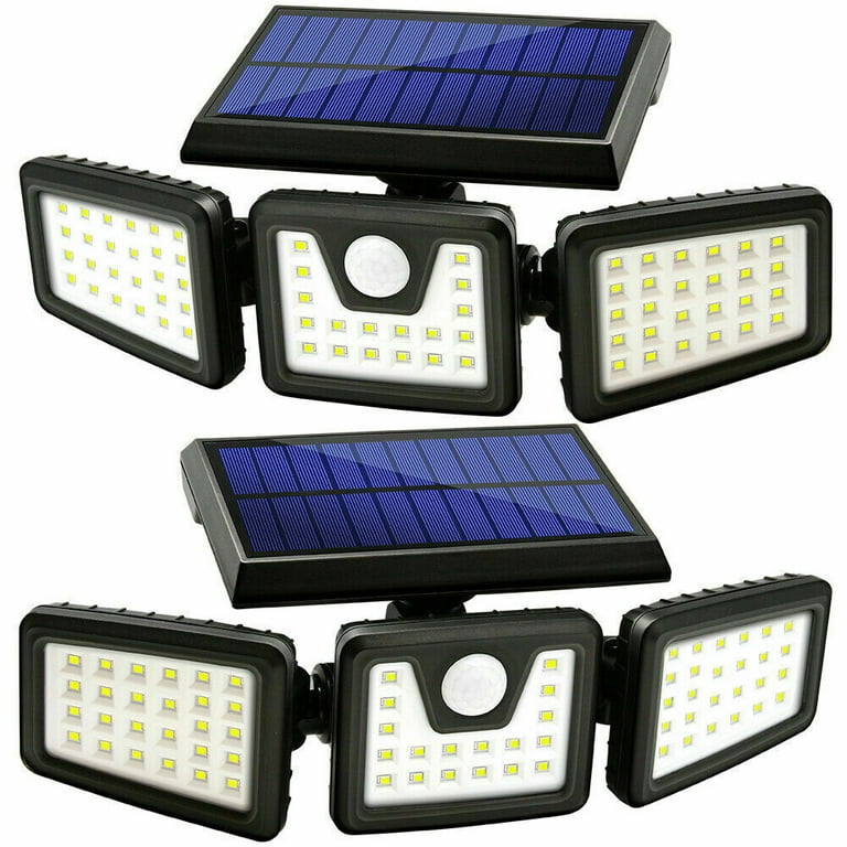 2 Pack - Solar Lights Outdoor, AmeriTop 800LM Wireless LED Solar Motion  Sensor Lights Outdoor; 3 Adjustable Heads, 270 Wide Angle Illumination,  IP65